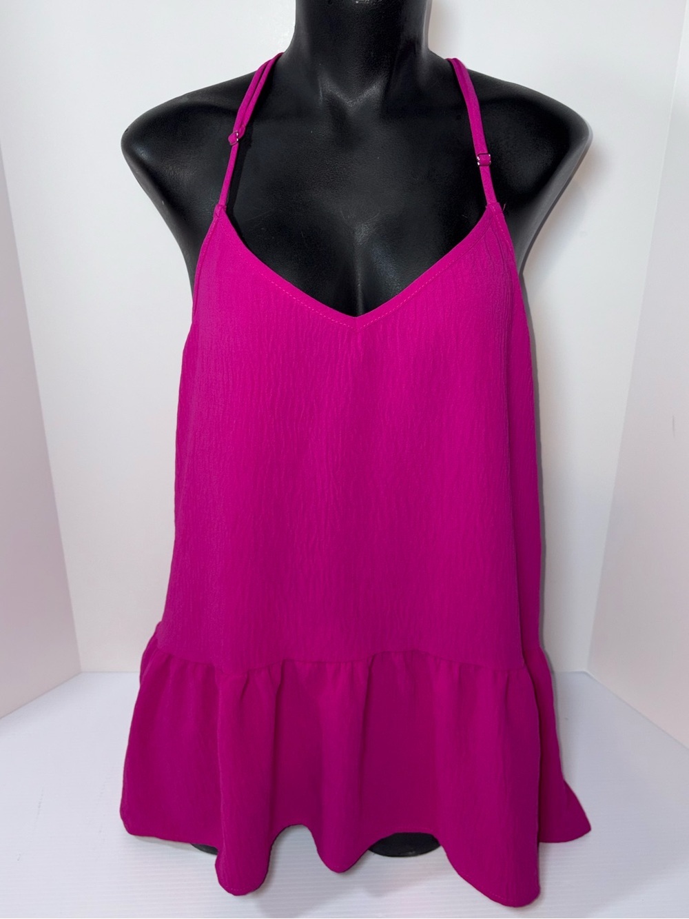 Vanilla Bay Hot Pink Ruffle Hem Cami